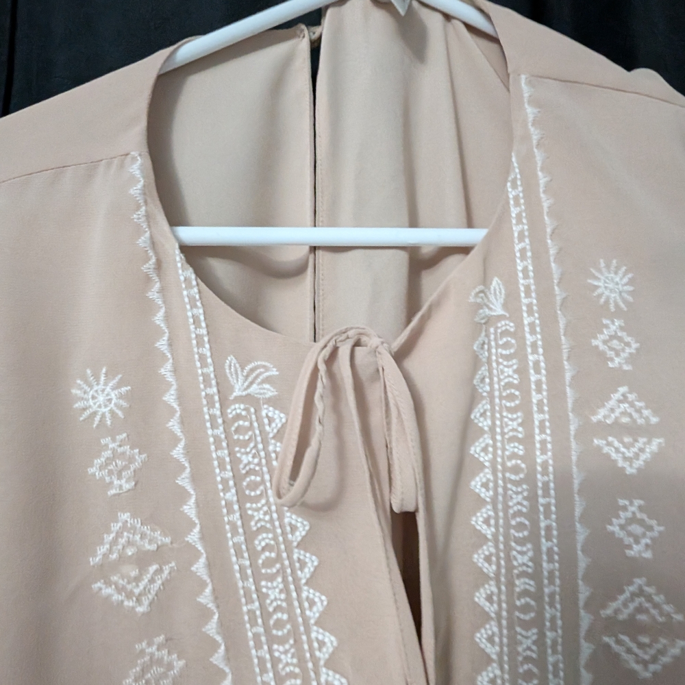 Forever 21 Cream Romper with Embroidery - Picture 2 of 4